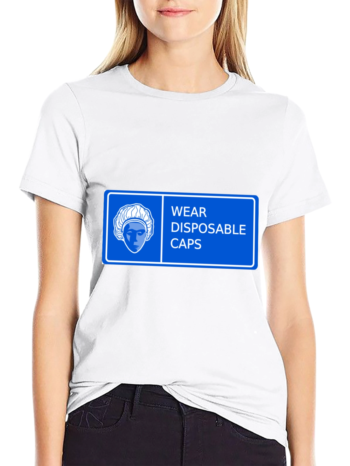 Wear Disposable Caps T-Shirt - Black