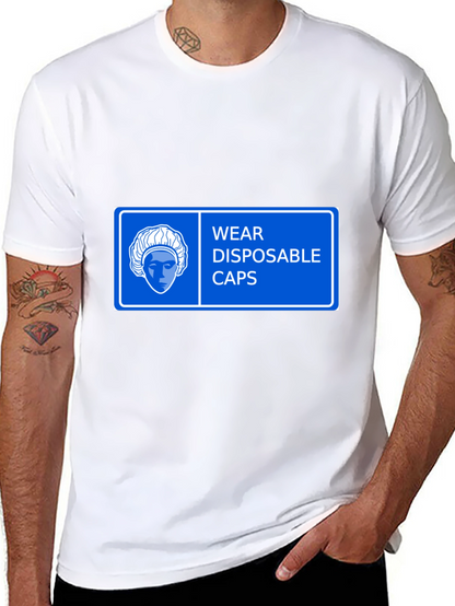 Wear Disposable Caps T-Shirt - Black
