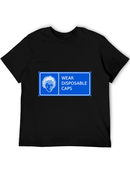 Wear Disposable Caps T-Shirt - Black