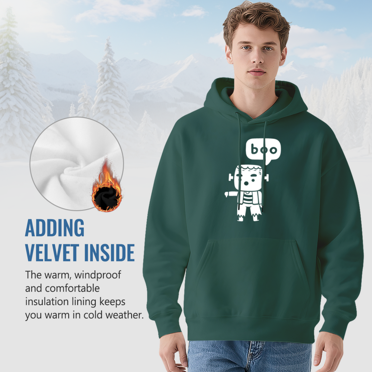 Unisex Graphic Hoodie - Green Hoodie With