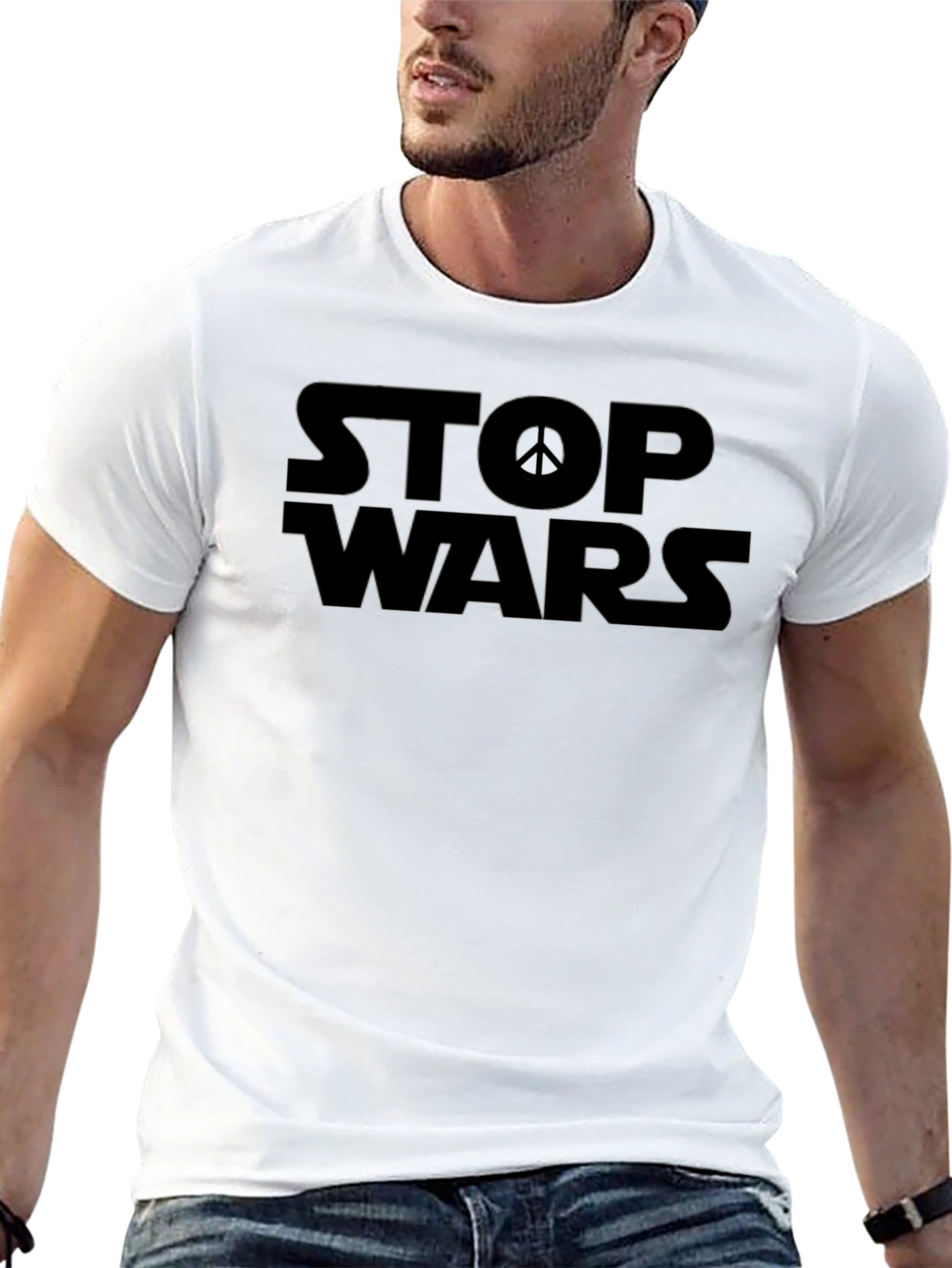 Stop Wars Graphic T-Shirt - Peace Symbol Tee