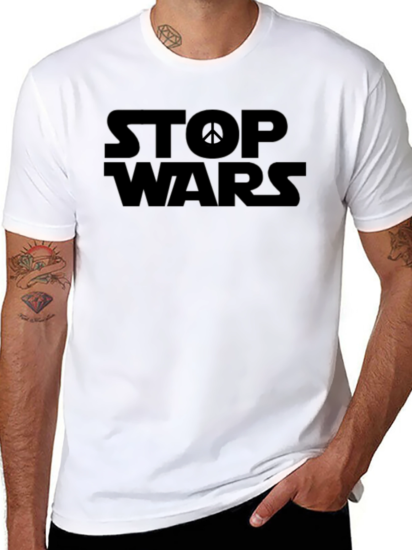 Stop Wars Graphic T-Shirt - Peace Symbol Tee