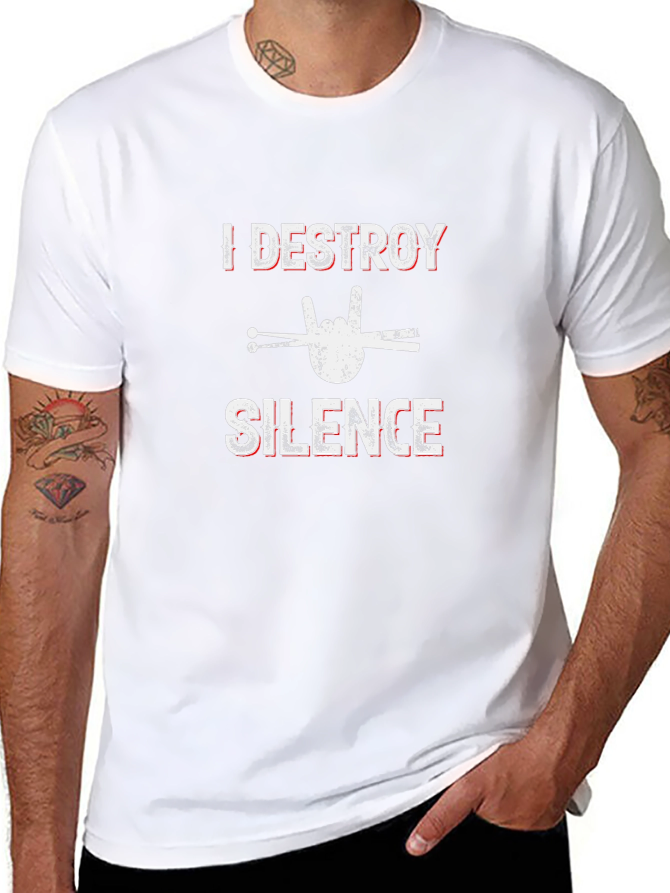 I Destroy Silence Drummer Graphic Tee