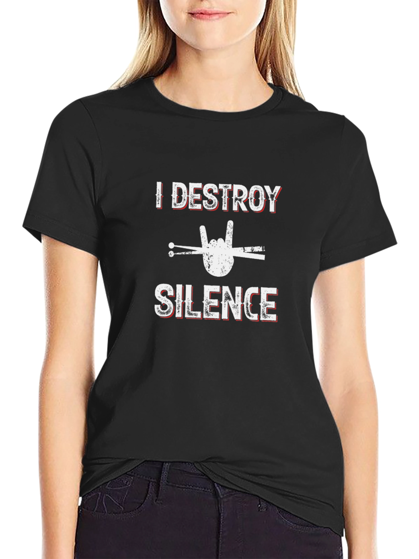 I Destroy Silence Drummer Graphic Tee