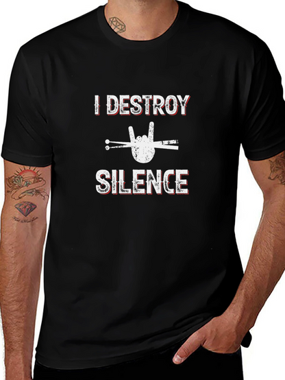 I Destroy Silence Drummer Graphic Tee