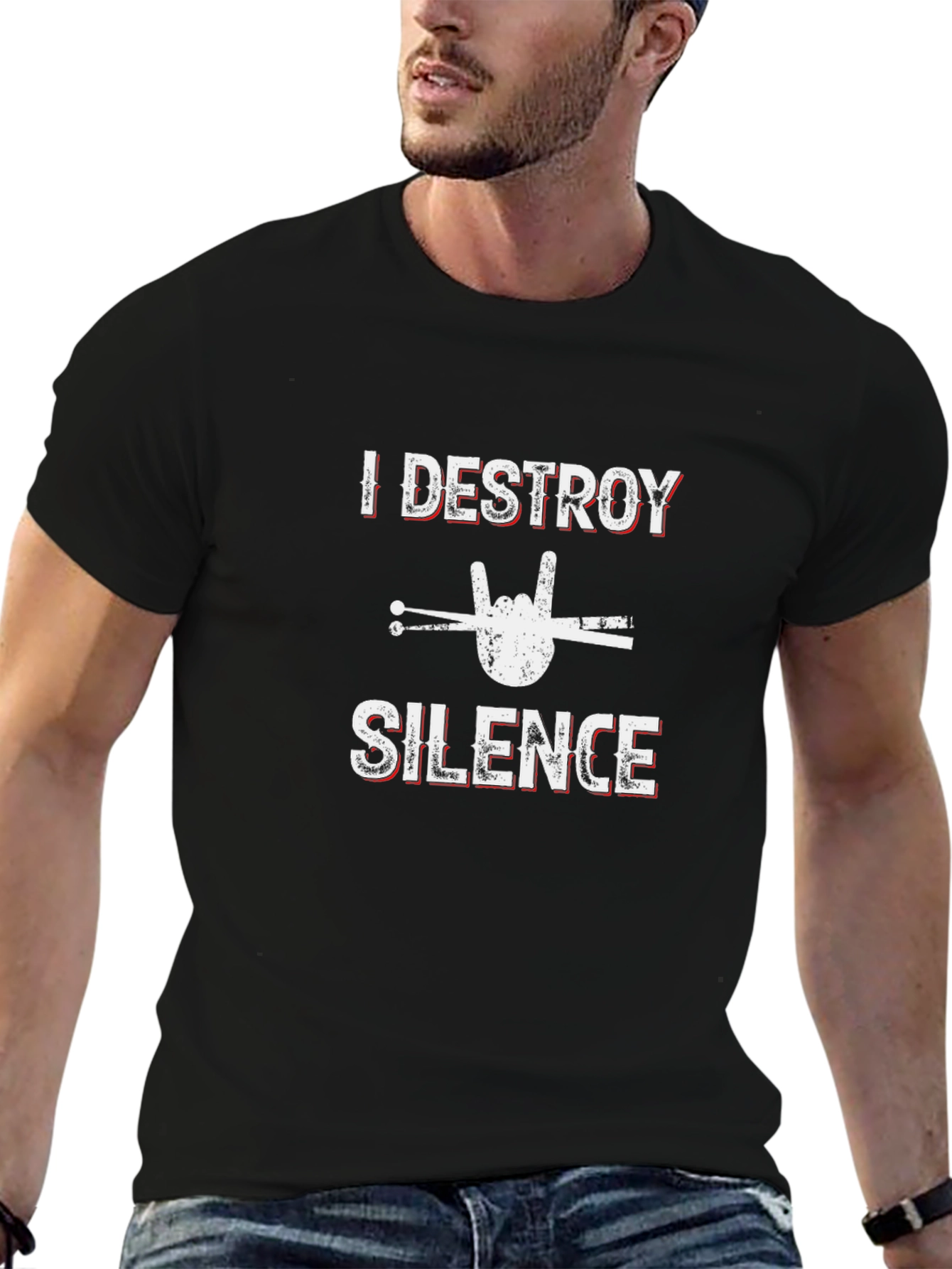 I Destroy Silence Drummer Graphic Tee