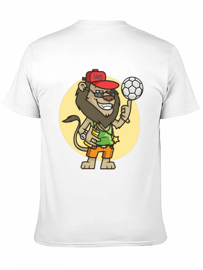 Cool Lion Soccer Fan Black T-Shirt