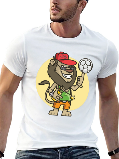 Cool Lion Soccer Fan Black T-Shirt