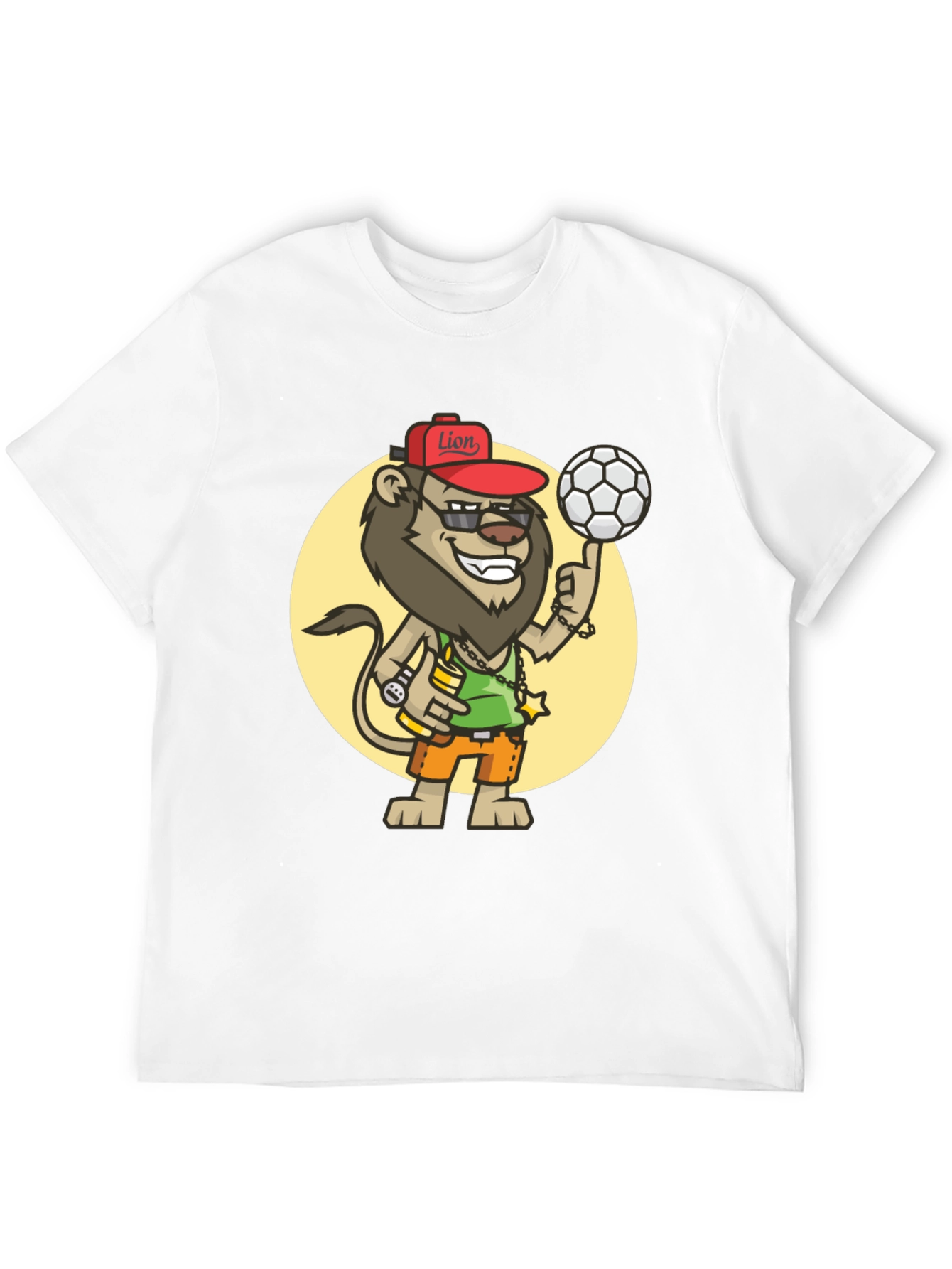 Cool Lion Soccer Fan Black T-Shirt