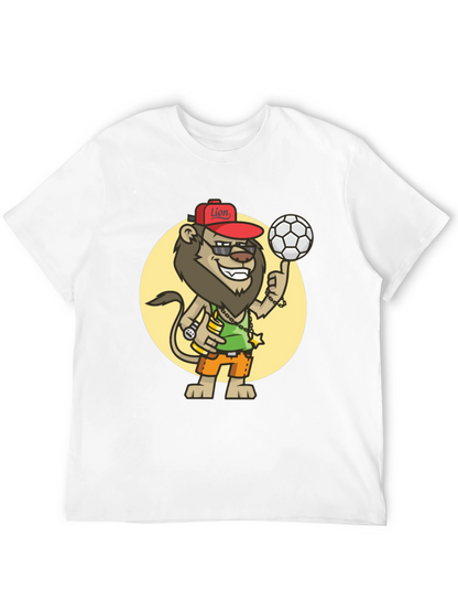 Cool Lion Soccer Fan Black T-Shirt