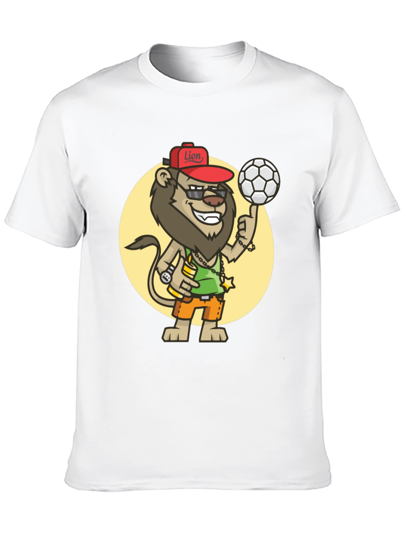 Cool Lion Soccer Fan Black T-Shirt
