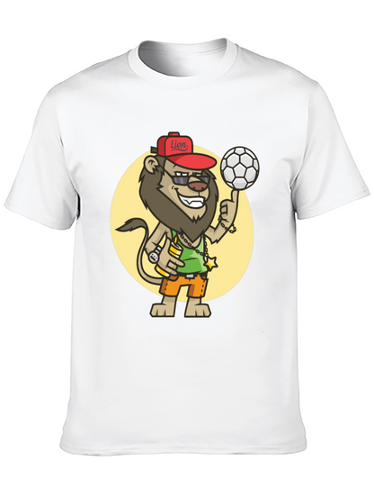 Cool Lion Soccer Fan Black T-Shirt