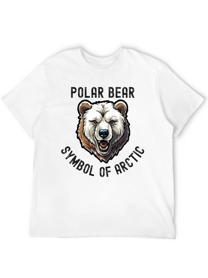 Polar Bear Arctic Symbol Graphic Tee - Black Cotton