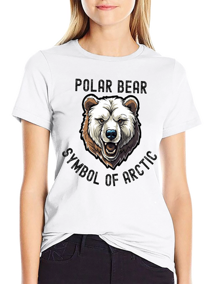 Polar Bear Arctic Symbol Graphic Tee - Black Cotton