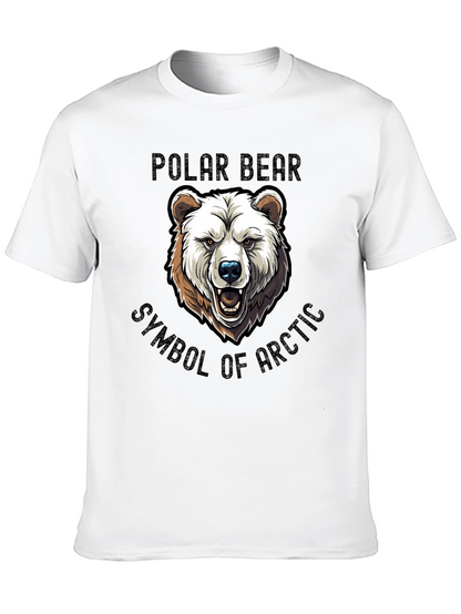 Polar Bear Arctic Symbol Graphic Tee - Black Cotton
