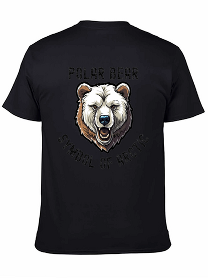 Polar Bear Arctic Symbol Graphic Tee - Black Cotton