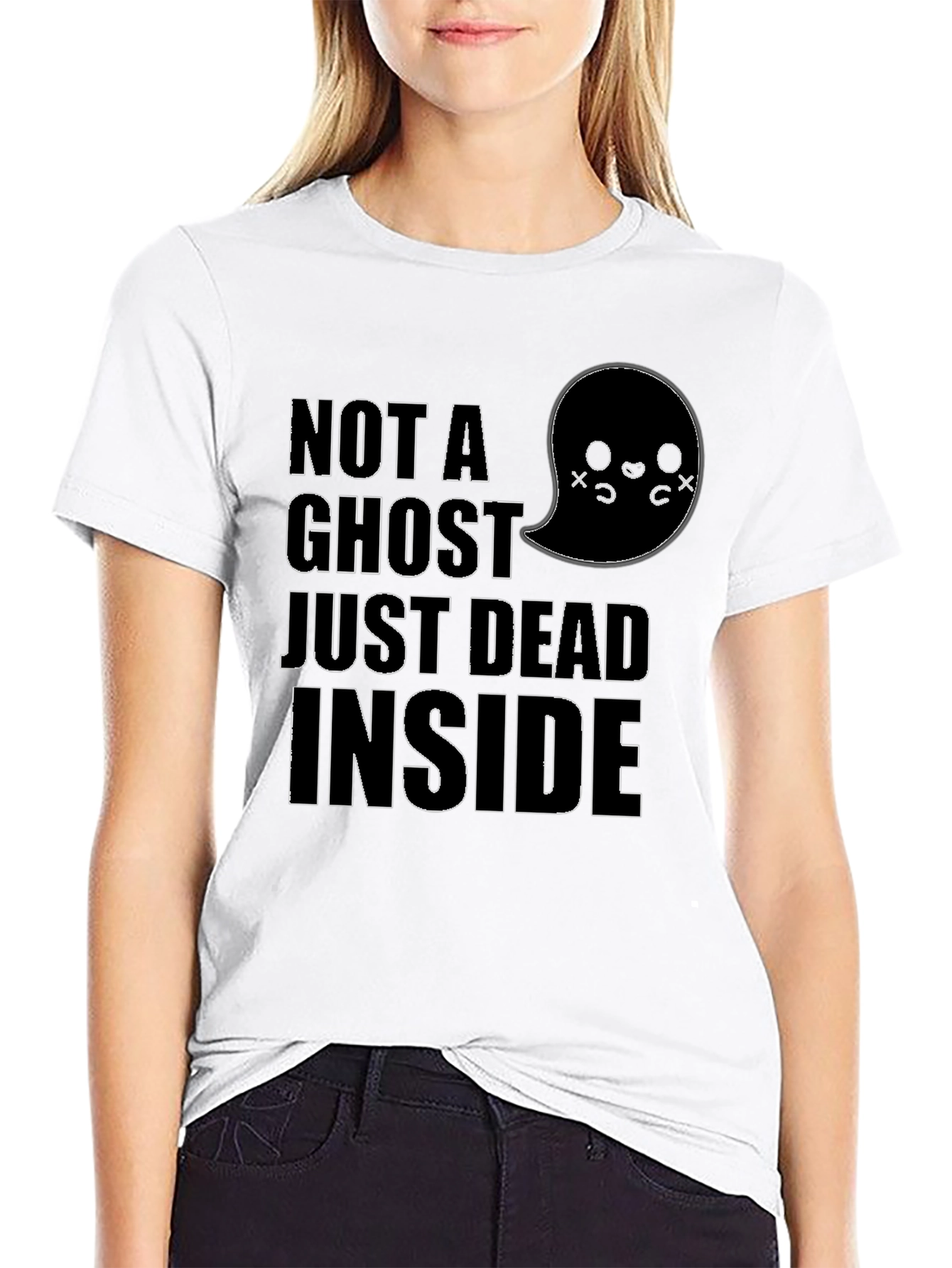Not A Ghost Dead Inside Funny Graphic Tee