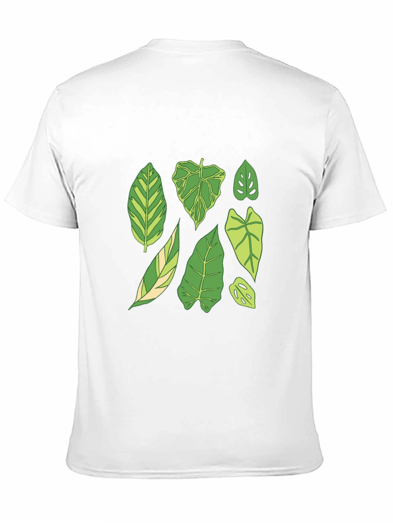 Botanical Leaf Print Black T-Shirt
