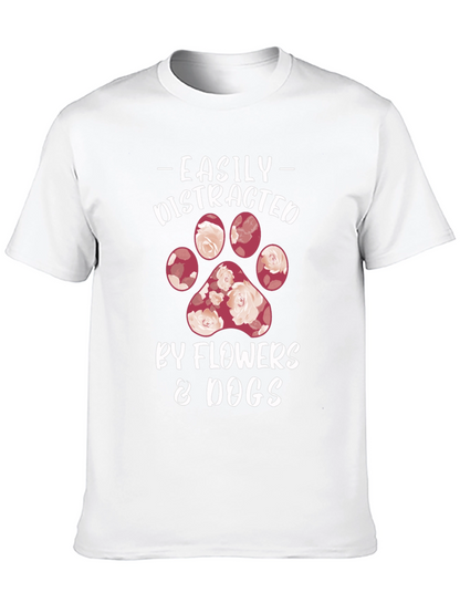 Easily Distracted by Flowers & Dogs T-Shirt