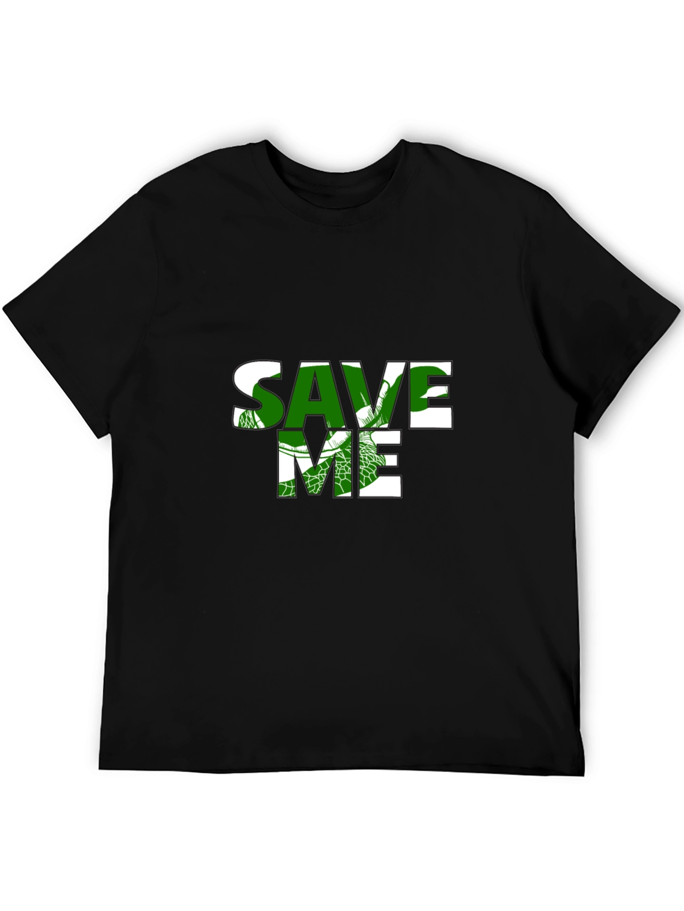 Save Me Sea Turtle T-Shirt - Black