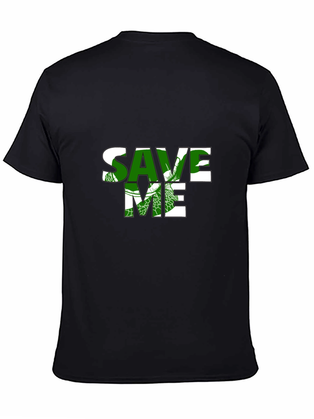 Save Me Sea Turtle T-Shirt - Black