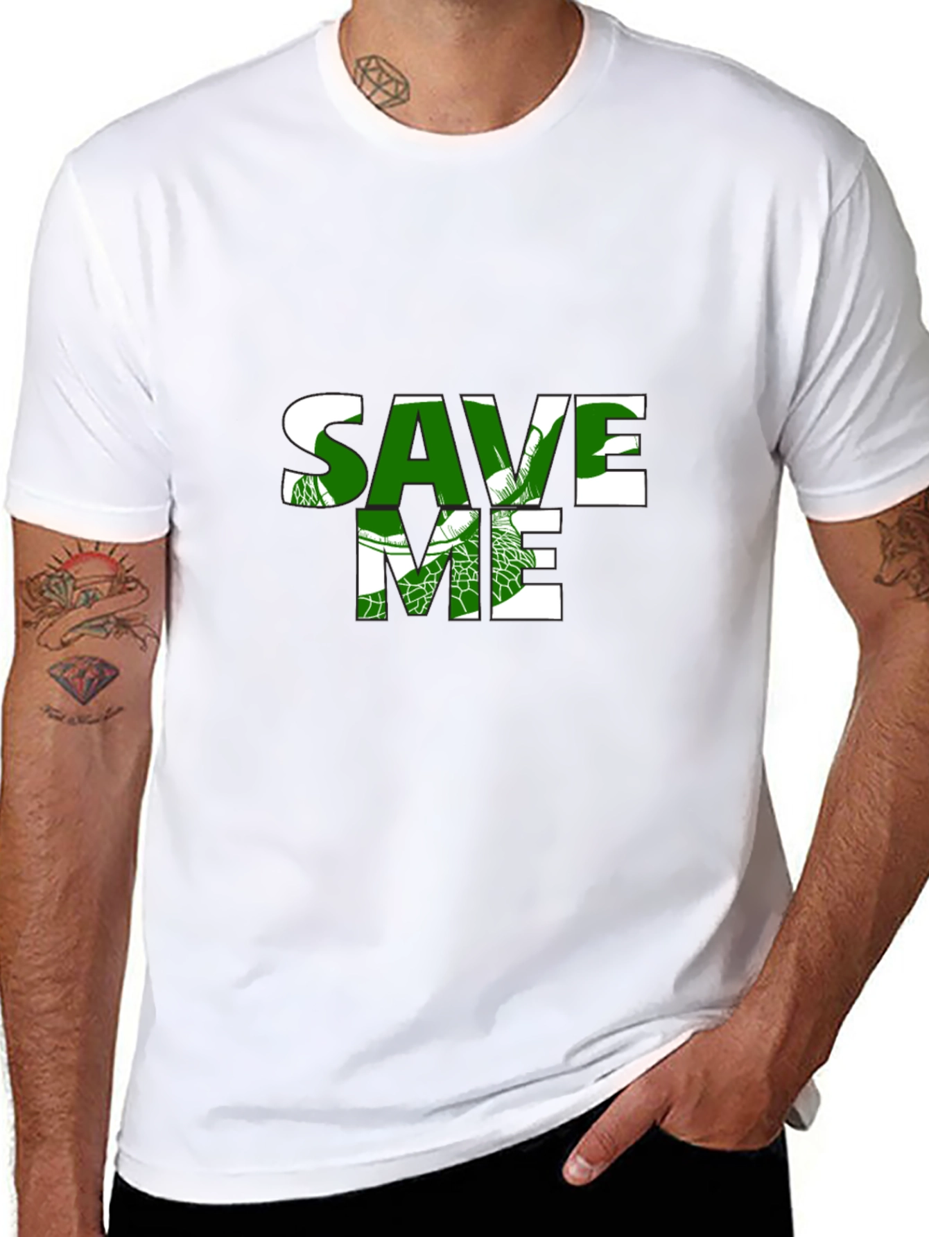 Save Me Sea Turtle T-Shirt - Black