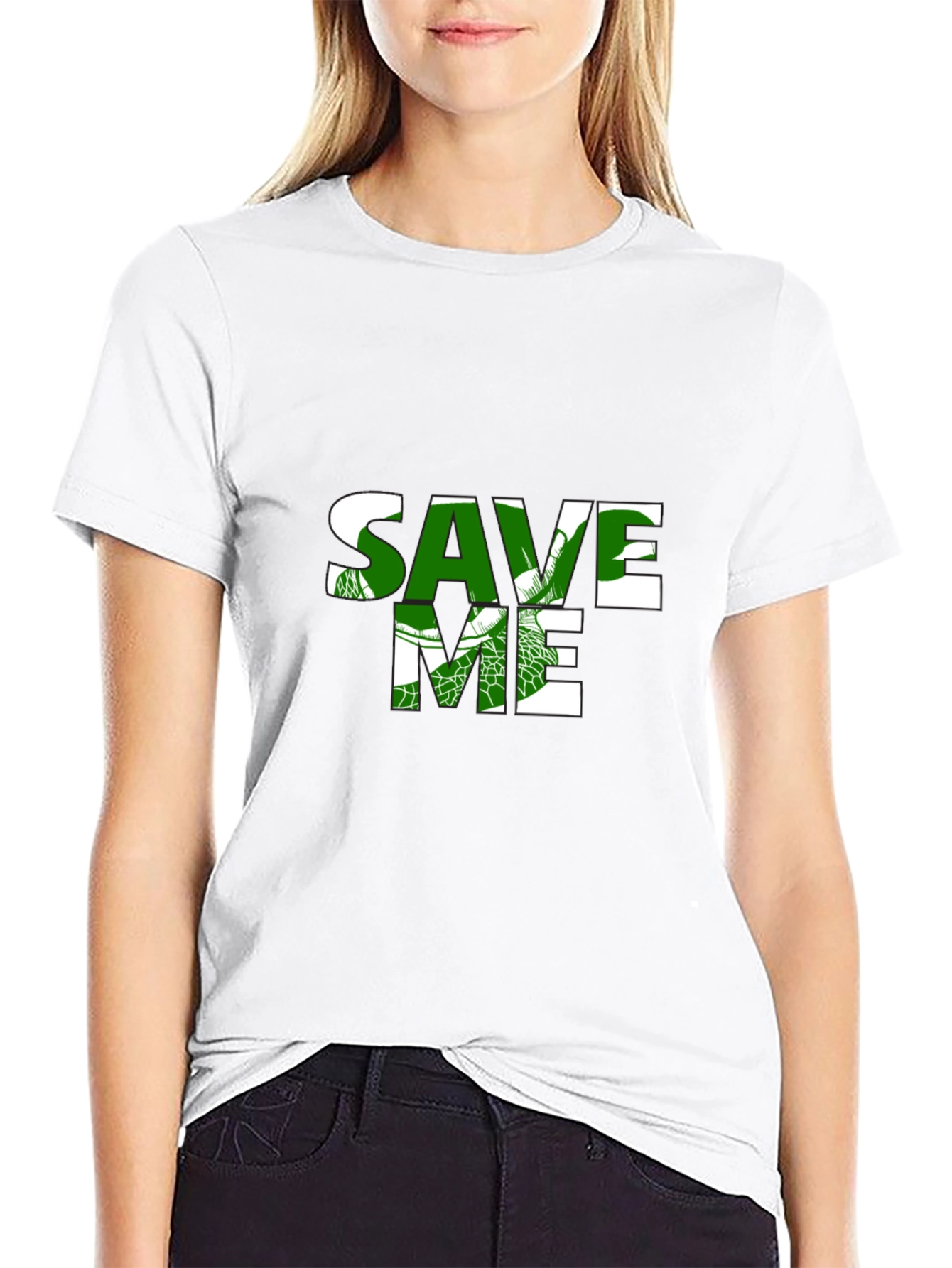 Save Me Sea Turtle T-Shirt - Black