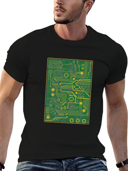 Circuit Board Graphic T-Shirt - Tech Geek Style