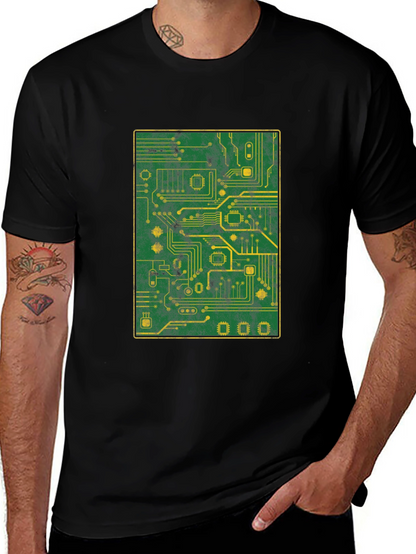 Circuit Board Graphic T-Shirt - Tech Geek Style
