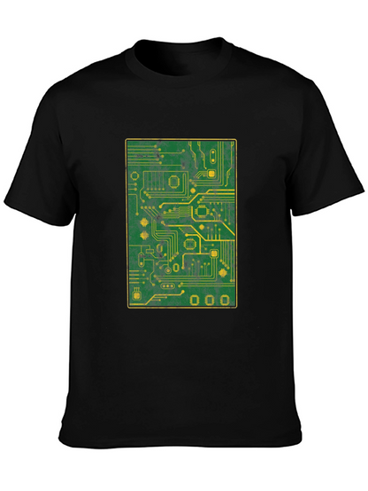 Circuit Board Graphic T-Shirt - Tech Geek Style