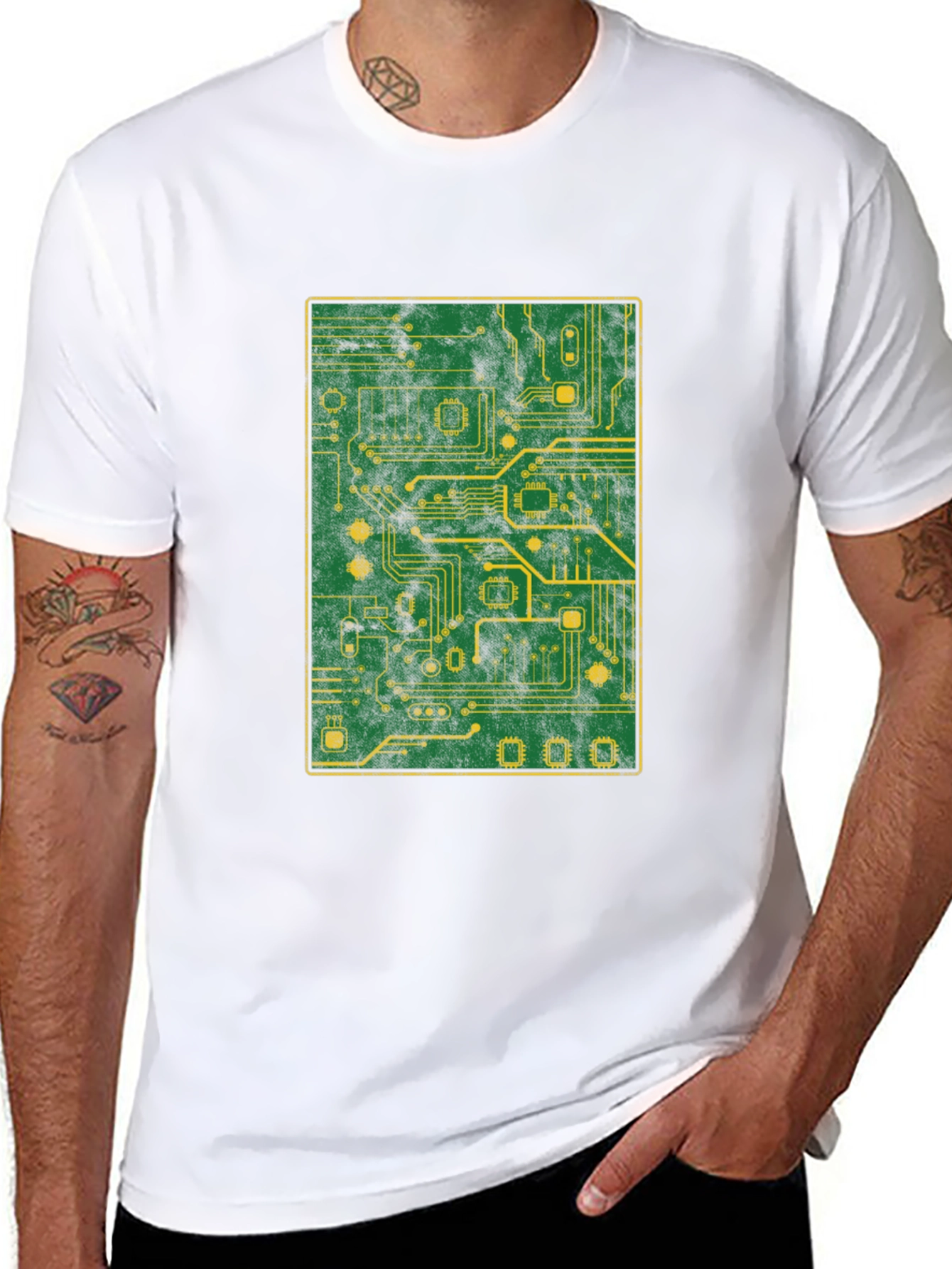 Circuit Board Graphic T-Shirt - Tech Geek Style