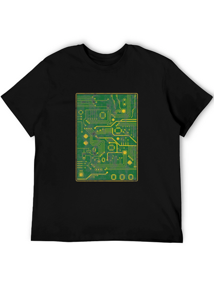 Circuit Board Graphic T-Shirt - Tech Geek Style