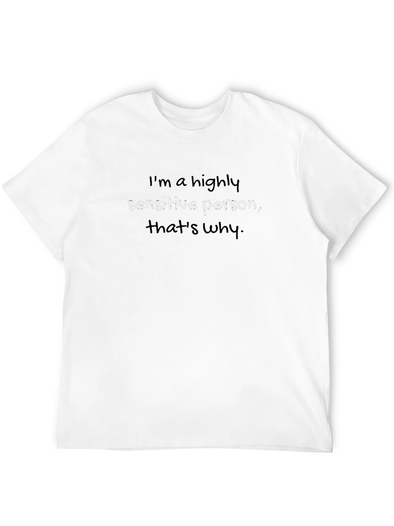 Sensitive Person Black Cotton Graphic Tee
