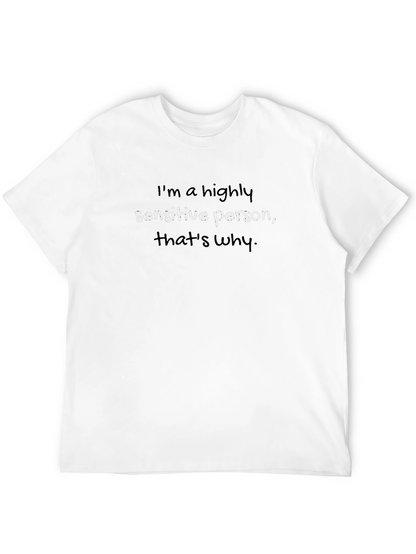 Sensitive Person Black Cotton Graphic Tee