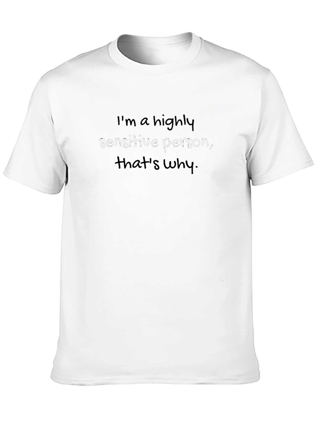 Sensitive Person Black Cotton Graphic Tee