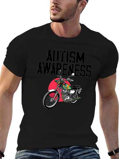 Autism Awareness Motorcycle Graphic T-Shirt