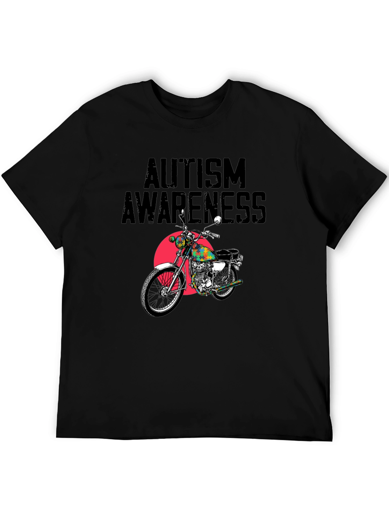 Autism Awareness Motorcycle Graphic T-Shirt