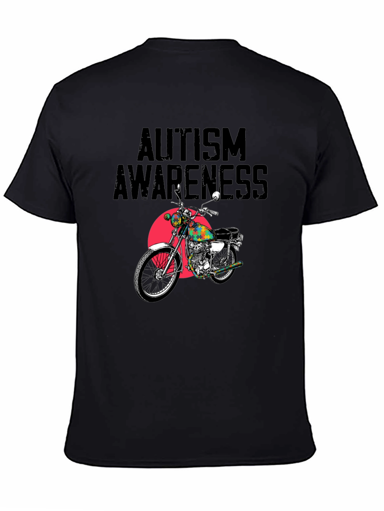 Autism Awareness Motorcycle Graphic T-Shirt