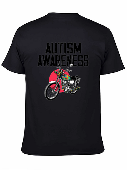 Autism Awareness Motorcycle Graphic T-Shirt