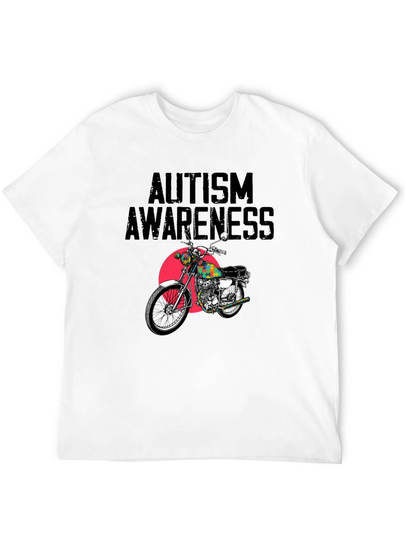 Autism Awareness Motorcycle Graphic T-Shirt