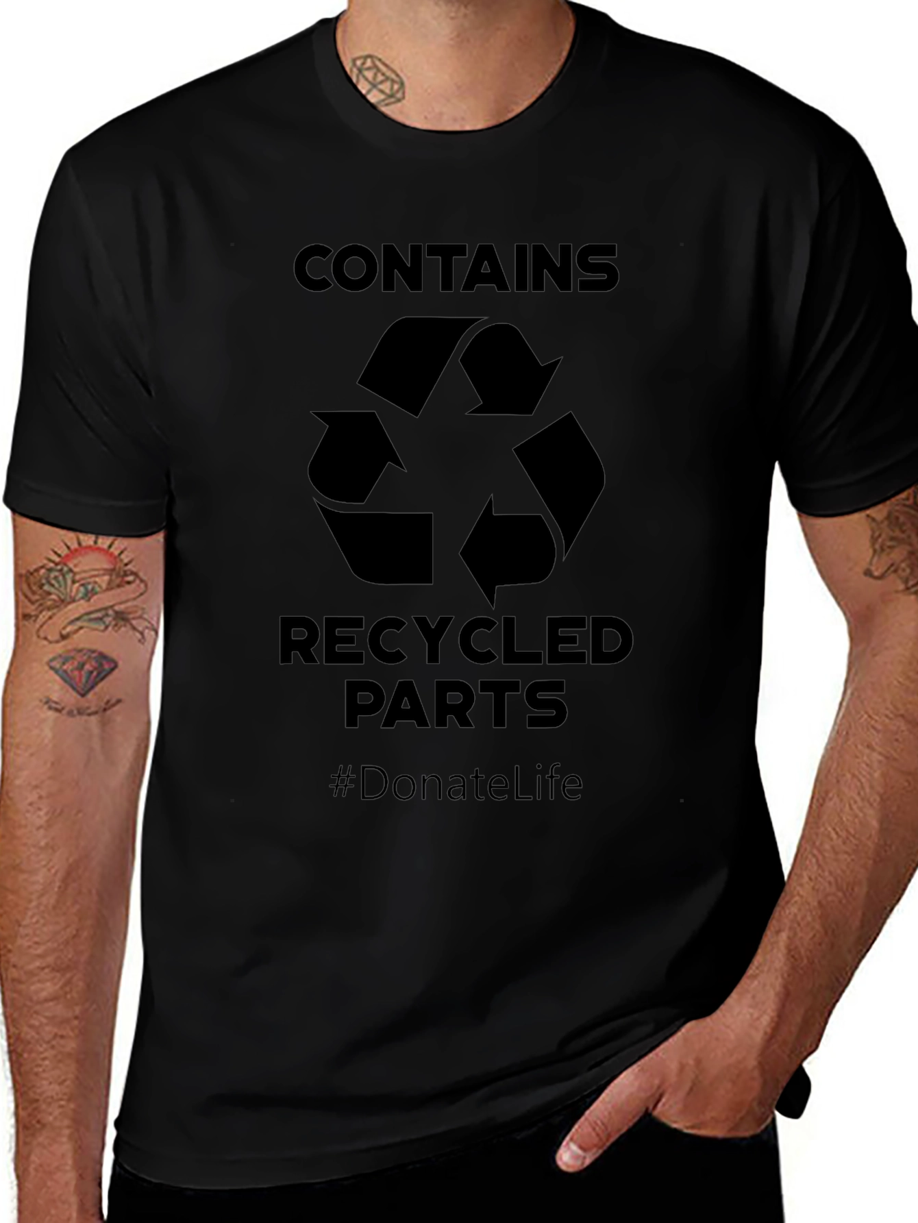 Contains Recycled Parts T-Shirt - Donate Life
