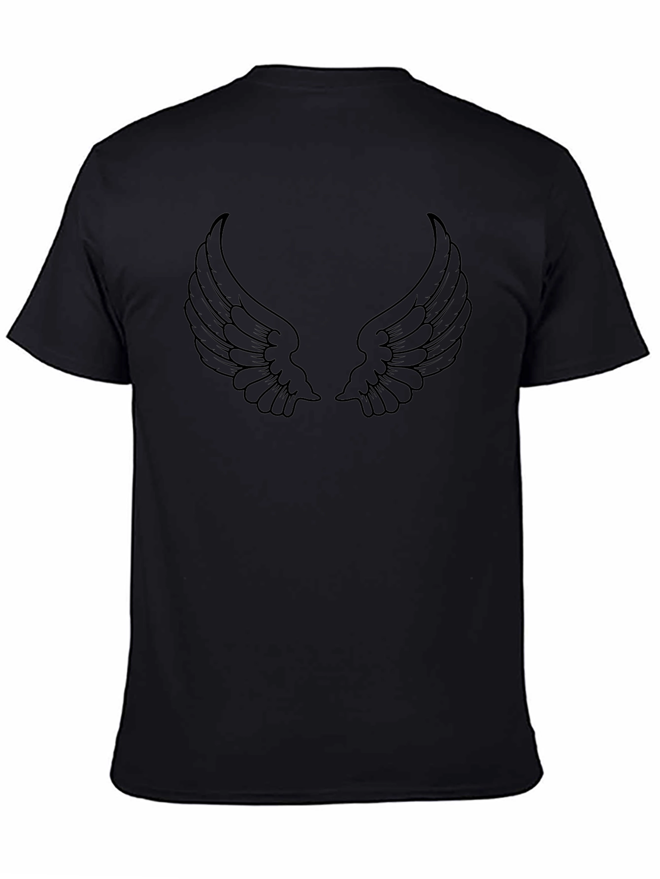 Wings Graphic Print Black T-Shirt