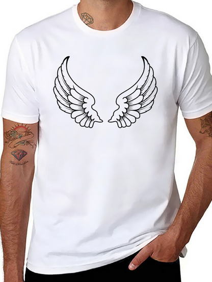 Wings Graphic Print Black T-Shirt