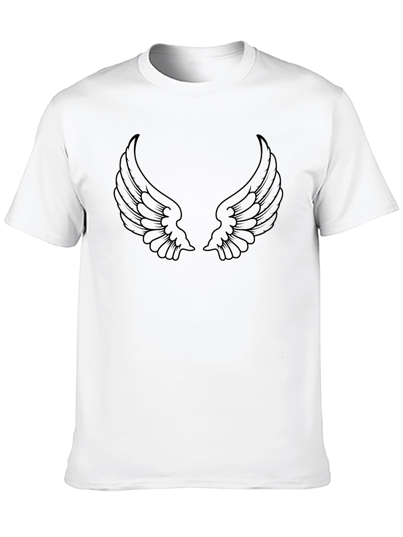 Wings Graphic Print Black T-Shirt
