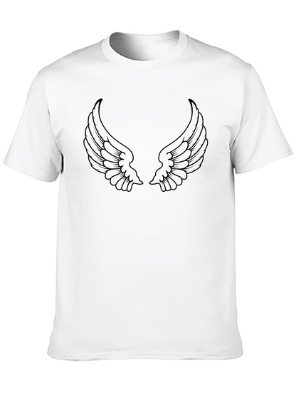 Wings Graphic Print Black T-Shirt