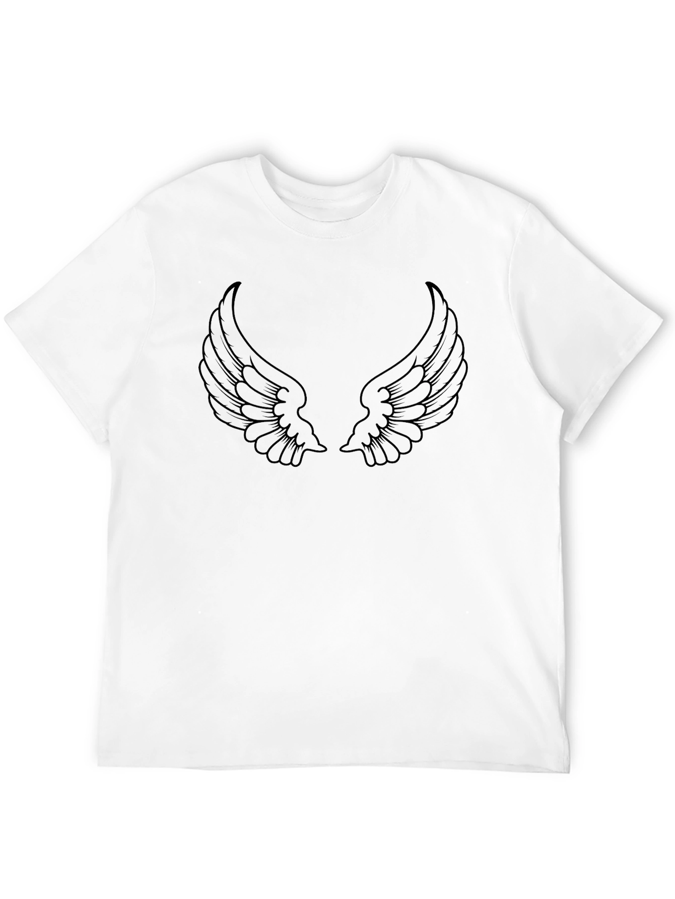 Wings Graphic Print Black T-Shirt