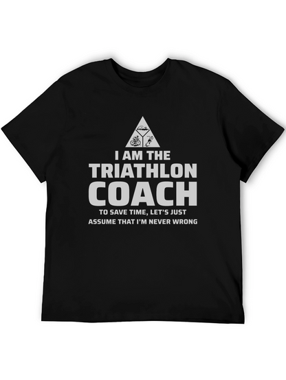 Triathlon Coach Graphic T-Shirt - Never Wrong Design