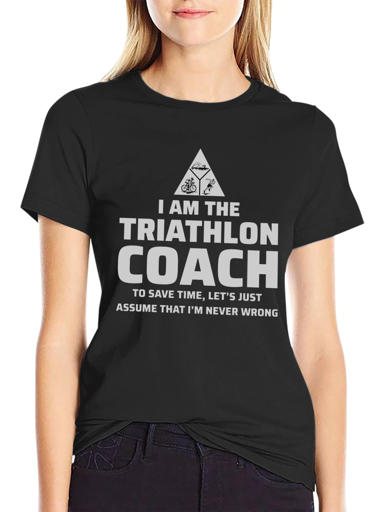 Triathlon Coach Graphic T-Shirt - Never Wrong Design