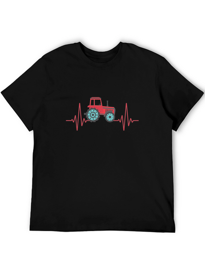 Tractor Heartbeat Graphic Tee - Black