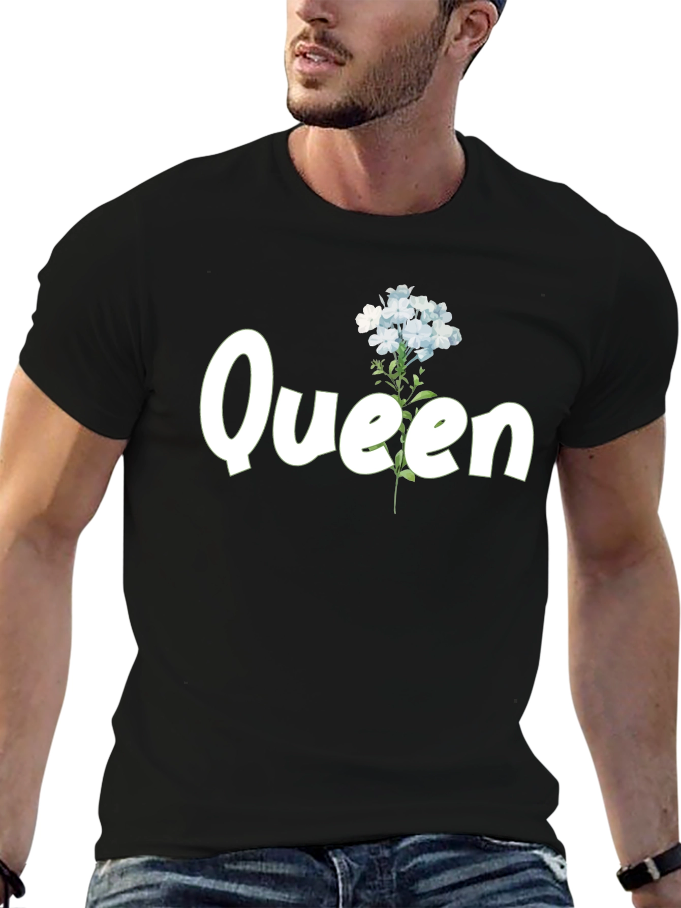 Floral Queen Black T-Shirt